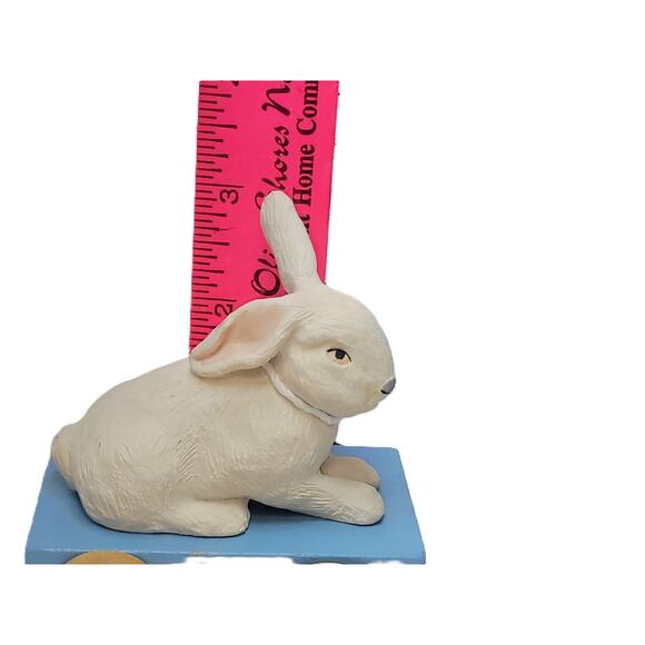 1988 Vintage Victorian-styled "Adrianne's Rabbit" on a Wagon By Jan Hagara - Picture 7 of 8